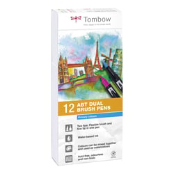 Coffret de 12 feutres pinceau ABT à double pointe - Tombow - 12P-1 - Couleurs primaires