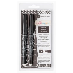 Blister 2 feutres calligraphie - blanc - 2,4 mm