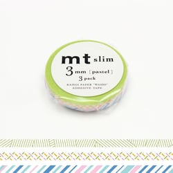 3 Masking tape - Lignes pastel - 3mm x 10 m