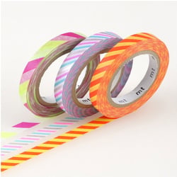 3 Masking tape - Rayures rouge/jaune - 6mm x 10 m