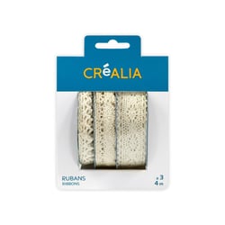 Set de 3 rubans dentelés - 4 m - Créalia