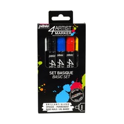 5 marqueurs 4Artist marker Pébéo à pointe 4 mm - couleurs primaires