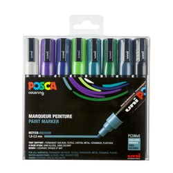 Lot de 8 marqueurs acryliques à base d'eau Pointe conique moyenne - Posca - Couleurs foides