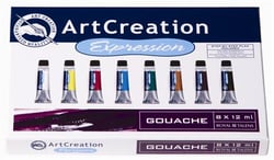 Set gouache 8 tubes 12ml Art Création