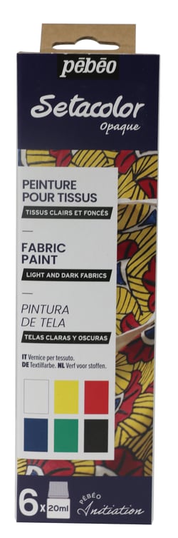Set d'initiation Setacolor opaque Pébéo - 6 x 20 ml