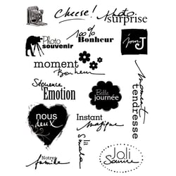15 tampons clear stamp - souvenirs 