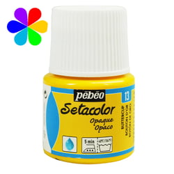 Pot 45 ml peinture tissu Pébéo Setacolor - Bouton d'or - Opaque 
