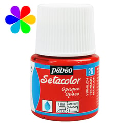 Pot 45 ml peinture tissu Pébéo Setacolor - Vermillon - Opaque 