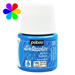 Pot 45 ml peinture tissu Pébéo Setacolor Pailleté - Bleu foncé