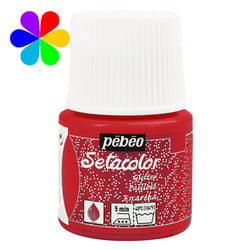 Pot 45 ml peinture tissu Pébéo Setacolor Pailleté - Rouge