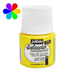Pot 45 ml peinture tissu Pébéo Setacolor Daim - Jaune citron - Transparent