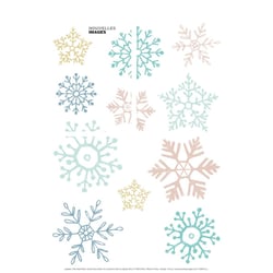 Sticker Flocons de neige colorés pour fenêtre - 24x36 cm