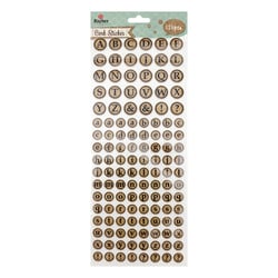 Planche de 126 stickers liège Rayher - Alphabet rond