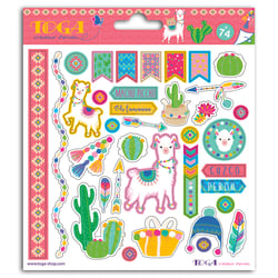 2 planches de stickers - 15 x 15 cm - Oh lama