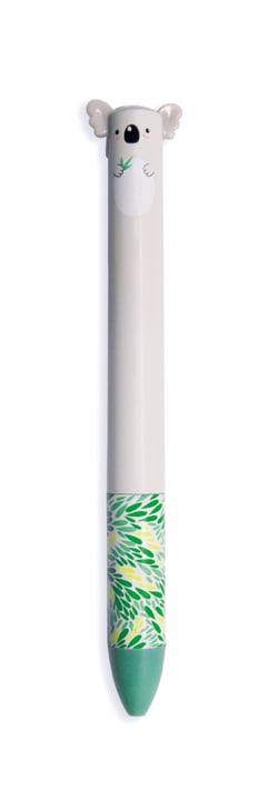 Stylo à bille 2 couleur Legami - Koala - Bleu, vert - Pointe moyenne
