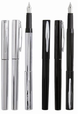 STYLO PLUME EVOLUTION CHROME BLISTER AVEC 2 CART BLEUES