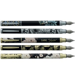 1 stylo plume - Bleu - Rollink - Plume moyenne - Ink Metal - Dark Vegetal - Designs assortis