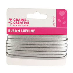 Lacet suédine 4.5m - argent
