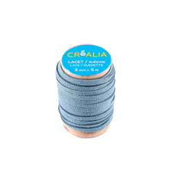 Lacet suédine 3 mm x 5 m Créalia - Bleu gris