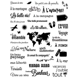 37 tampons clear stamp - Mots voyage