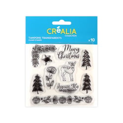 10 tampons transparents Noël Créalia - Collection « So Chic »