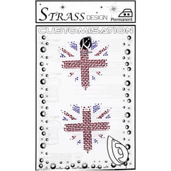 Motif strass - Métal - Cœur uk rouge - KI Sign