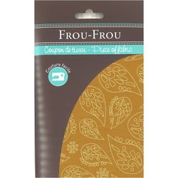 Coupon de tissu - 45x55 cm - Jaune moutarde - Feuilles