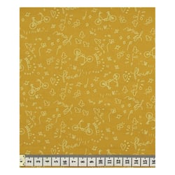 Coupon de tissu Frou Frou - 45x55 cm - A bicyclette - Moutarde