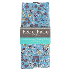 Coupon de tissu fleuri - 45x55 cm - Turquoise