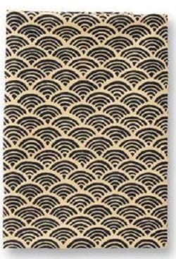 Coupon tissu - 45 x 55 cm - jap vagues marine - fond ecru