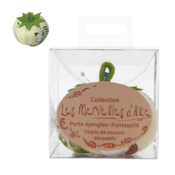 Tomates porte épingles mannequin sur fonds beige 8cm