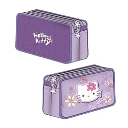 Trousse Alpa - Hello Kitty Flowers - 2 compartiments - Rectangulaire - Violet