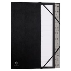 Trieur A4 - 24 compartiments - Ordonator - Dos extensible - Carton - Exacompta - Noir