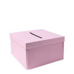 Urne en carton carrée - rose - 25 cm