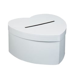 Urne en carton blanc - coeur - 25 cm