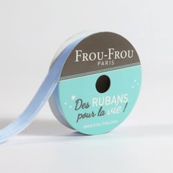 Bobinette Frou-Frou - 1,5 m x 9 mm - Velours - Celeste