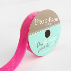 Bobinette Frou-Frou - 1,5 m x 16 mm - Velours - Fushia