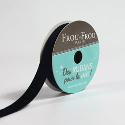 Bobinette Frou-Frou - 1,5 m x 9 mm - Velours - Noir de jais