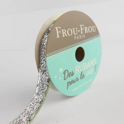 Bobinette Frou-Frou - 2 m x 9 mm - Velours - paillete Argent