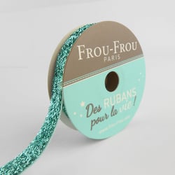 Bobinette Frou-Frou - 2 m x 9 mm - Velours - paillete Celadon