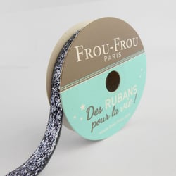 Bobinette Frou-Frou - 2 m x 9 mm - Velours - paillete Ciel d'orage