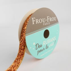 Bobinette Frou-Frou - 2 m x 9 mm - Velours - paillete Cuivre