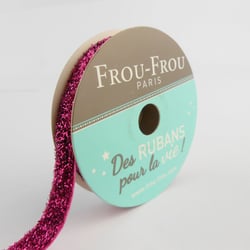 Bobinette Frou-Frou - 2 m x 9 mm - Velours - paillete Fushia