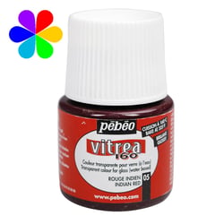 Peinture Vitréa Brillante Pébéo 45 ml - Rouge Indien