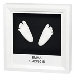 Baby art - Cadre moulage "My little steps" blanc et noir 