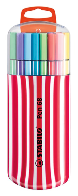 Pochette 20 feutres STABILO Pen 68 - Zébrui - framboise