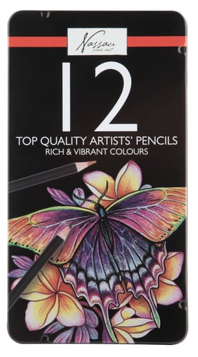 Lot de 12 crayons de couleur - Nassau - Couleurs assorties