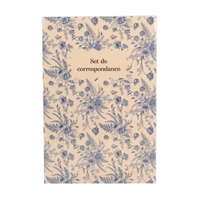Set papier à lettres fleurs bleues - Cultura