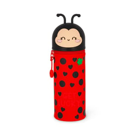 Trousse 2 en 1 ronde 1 compartiment Legami - Get Lucky - rouge - Coccinelle