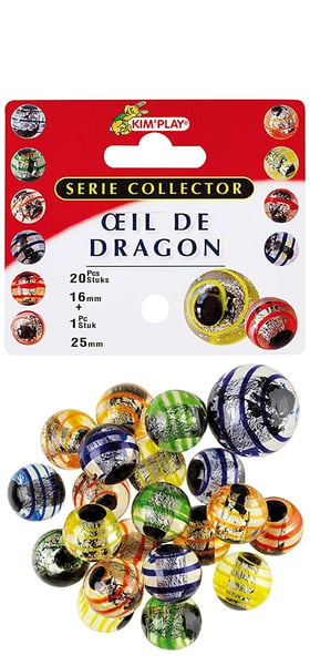 20 billes + 1 calot oeil de dragon
